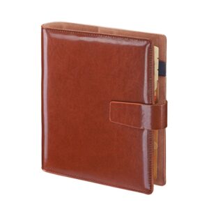Kalendarz Książkowy organizer Segregator Cambridge 08 17,5 x 23,5 cm ciemny brąz z wstążką i wymienny wkład 2026 Drops Office